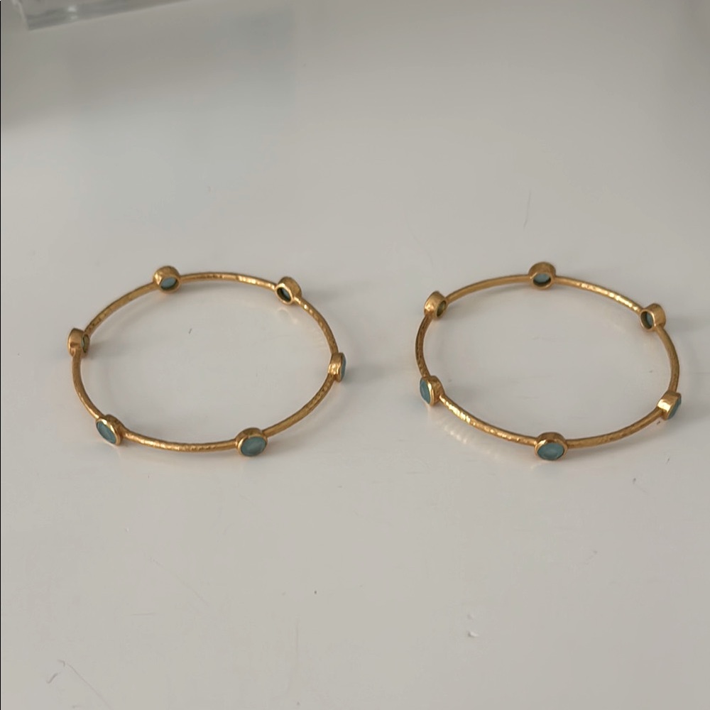 Julie Vos Aqua Chalcedony Bangle Bracelet